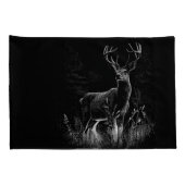 Majestic Deer in der Wildnis - Black&White Art Kissenbezug (Rückseite-Rechts)