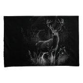 Majestic Deer in der Wildnis - Black&White Art Kissenbezug (Vorderseite-Rechts)