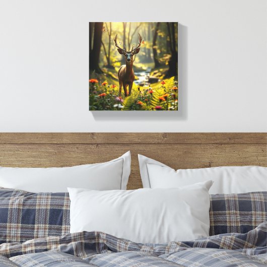 Majestic Deer in Natur Leinwanddruck (Insitu (Schlafzimmer))