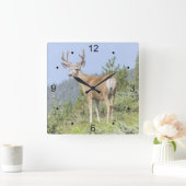 Majestic Deer Quadratische Wanduhr (Zuhause)