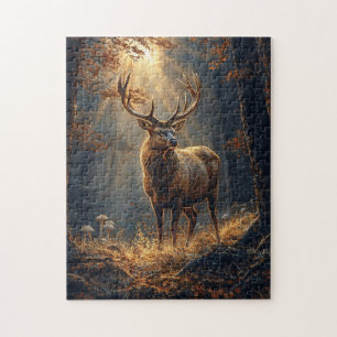 Majestic Deer Stag im Wald Puzzle
