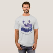 Majestic Deer Watercolor Forest - Nature Silhouett T-Shirt (Vorne ganz)
