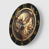 Majestic Deh mit Hörnern Große Wanduhr (Winkel)