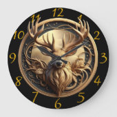 Majestic Deh mit Hörnern Große Wanduhr (Vorderseite)