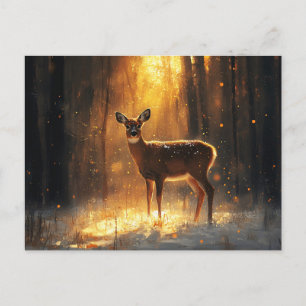 Majestic Dei im Winterwald Postkarte