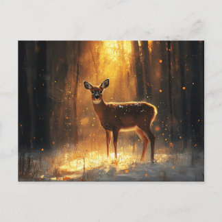 Majestic Dei im Winterwald Postkarte