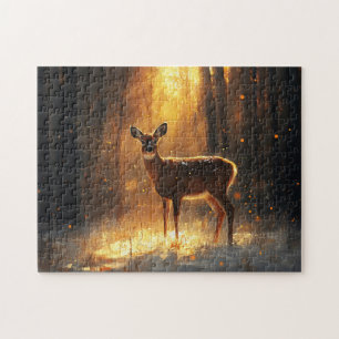 Majestic Dei im Winterwald Puzzle