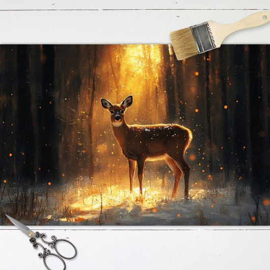 Majestic Dei im Winterwald Seidenpapier