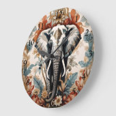 Majestic dekorierte Elefantenwelt Große Wanduhr (Winkel)