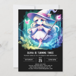 Majestic Digital Wizard zum Geburtstag Einladung