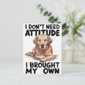 Majestic Dog mit Defiant-Meldung Postkarte (Stehend Vorderseite)