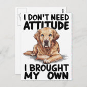 Majestic Dog mit Defiant-Meldung Postkarte (Vorne/Hinten)