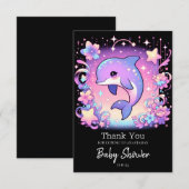 Majestic Dolphin Baby Dusche Dankeskarte (Vorne/Hinten)