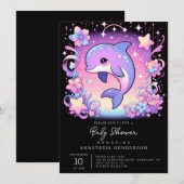 Majestic Dolphin Baby Dusche Einladung (Vorne/Hinten)