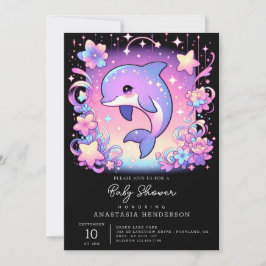 Majestic Dolphin Baby Dusche Einladung