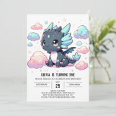 Majestic Dragon 1. Geburtstag Einladung (Stehend Vorderseite)