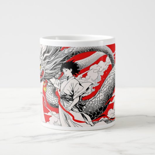 Majestic Dragon and Warrior Tasse (Vorderseite)