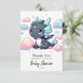 Majestic Dragon Baby Dusche Dankeskarte (Stehend Vorderseite)