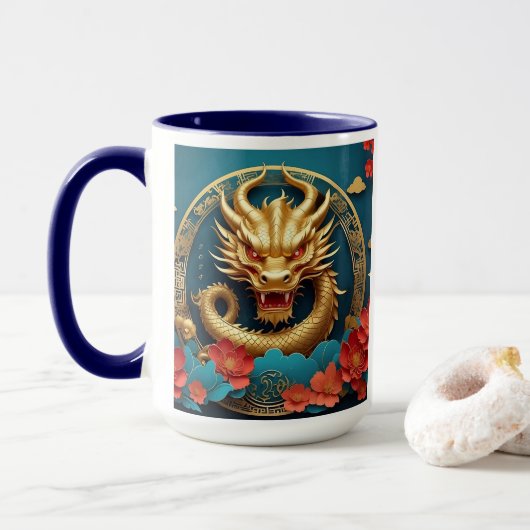 Majestic Dragon Chinesisches Neujahr Tasse (Mit Donut)