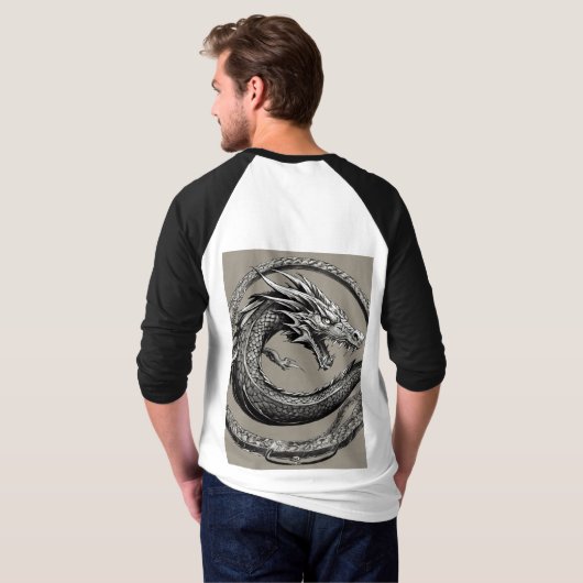 Majestic Dragon Design T - Shirt - Entfesseln Sie  (Schwarz voll)