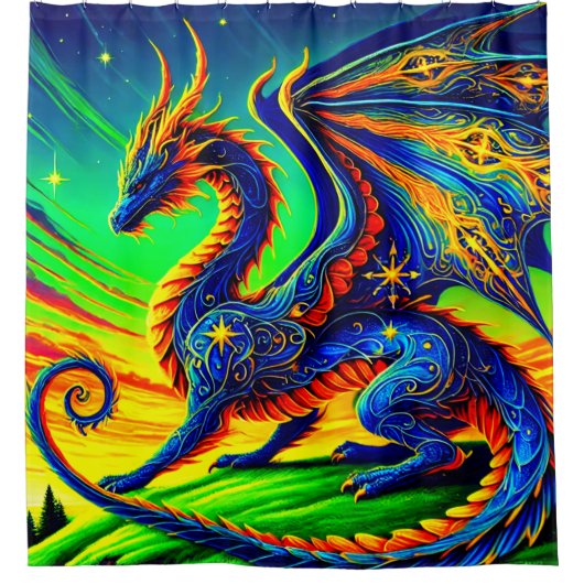 Majestic Dragon Duschvorhang (Vorderseite)