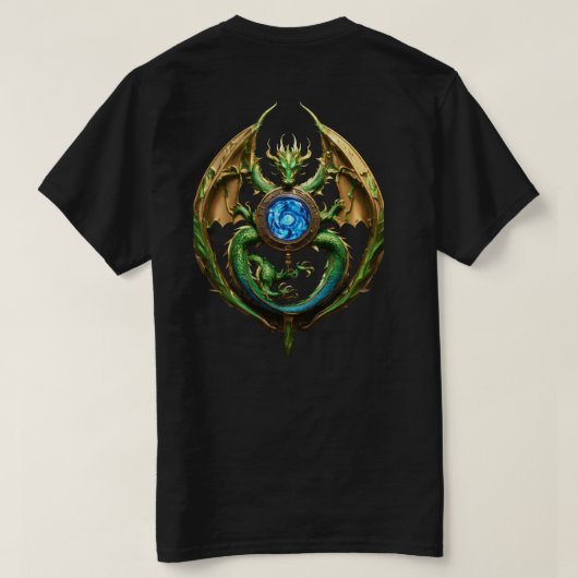 Majestic Dragon Symbol T - Shirt - Power & Weishei (Design Rückseite)