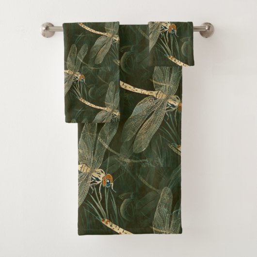 Majestic Dragonfly Pattern Badhandtuch Set (Insitu)