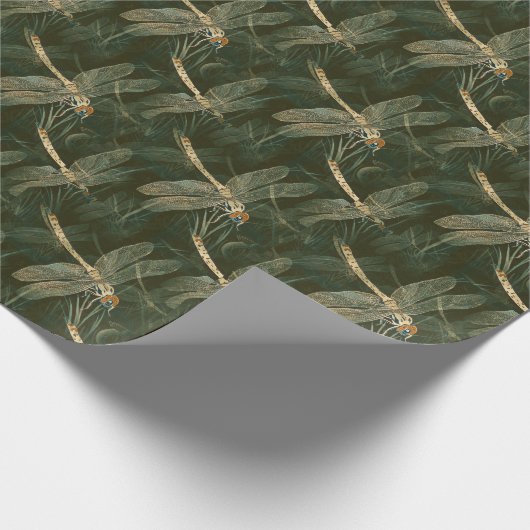 Majestic Dragonfly Pattern Geschenkpapier (Ecke)