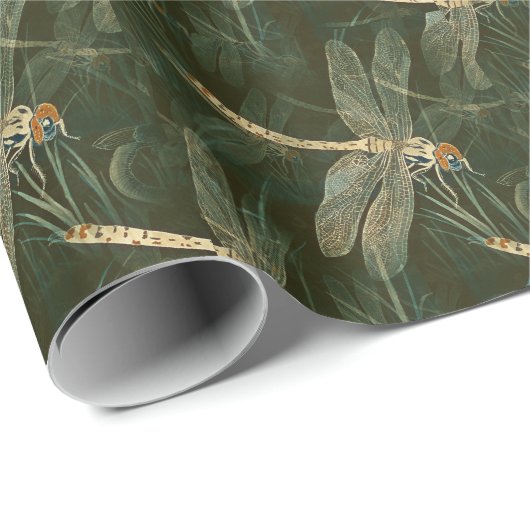 Majestic Dragonfly Pattern Geschenkpapier (Rolleneckpunkt)