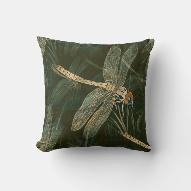 Majestic Dragonfly Pattern Kissen (Vorderseite)