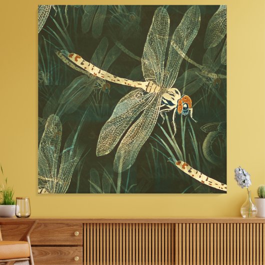 Majestic Dragonfly Pattern Leinwanddruck (Insitu (Wohnzimmer))