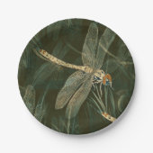 Majestic Dragonfly Pattern Pappteller (Vorderseite)