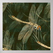 Majestic Dragonfly Pattern Poster (Vorne)
