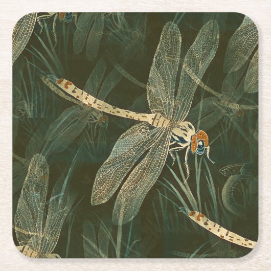 Majestic Dragonfly Pattern Rechteckiger Pappuntersetzer (Vorderseite)