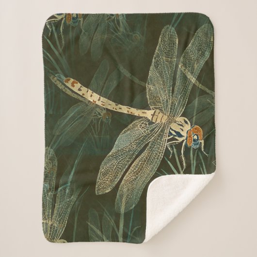 Majestic Dragonfly Pattern Sherpadecke (Vorderseite)