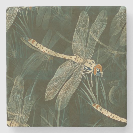 Majestic Dragonfly Pattern Steinuntersetzer (Vorderseite)