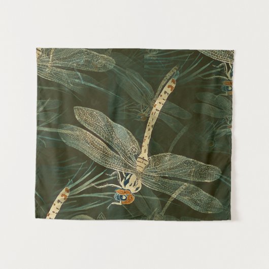 Majestic Dragonfly Pattern Wandteppich (Vorderseite (Horizontal))