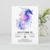 Majestic Dragon's Magical Birthday Einladung (Stehend Vorderseite)