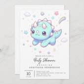 Majestic Dreamy Dinosaur Baby Dusche Einladung (Vorne/Hinten)