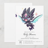 Majestic Dreamy Dragon Baby Dusche Einladung (Vorne/Hinten)