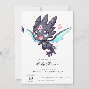 Majestic Dreamy Dragon Baby Dusche Einladung