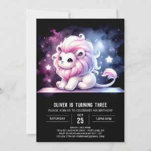 Majestic Dreamy Lion Birthday Einladung