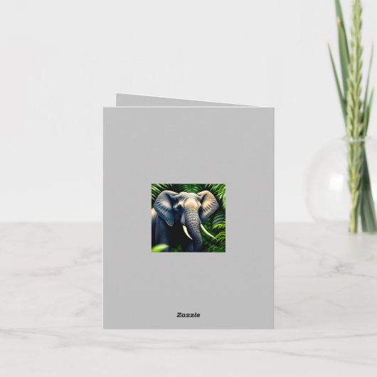 Majestic Dschungel Elephant - frei und frei Dankeskarte (Rückseite)