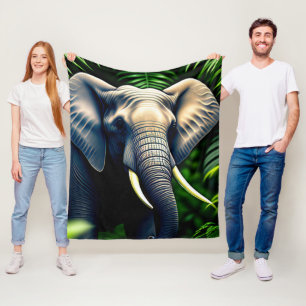 Majestic Dschungel Elephant - frei und frei Fleecedecke