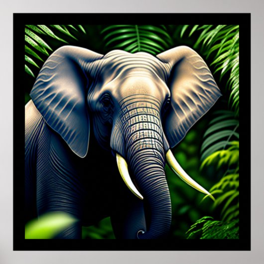 Majestic Dschungel Elephant - frei und frei Poster (Vorne)