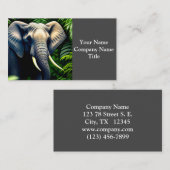 Majestic Dschungel Elephant - frei und frei Visitenkarte (Vorne/Hinten)