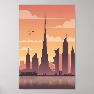 Majestic Dubai City Elegance 4K Aussicht Poster