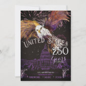 Majestic Eagle America 250 Years of Liberty Purple Einladung (Vorderseite)