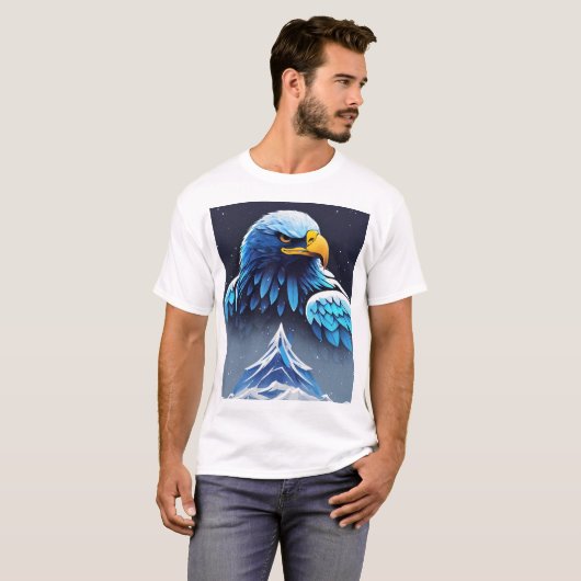 Majestic Eagle and Snowy Mountain T - Shirt (Vorne ganz)