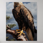 Majestic Eagle auf Baumzweigplakat Poster (Vorne)